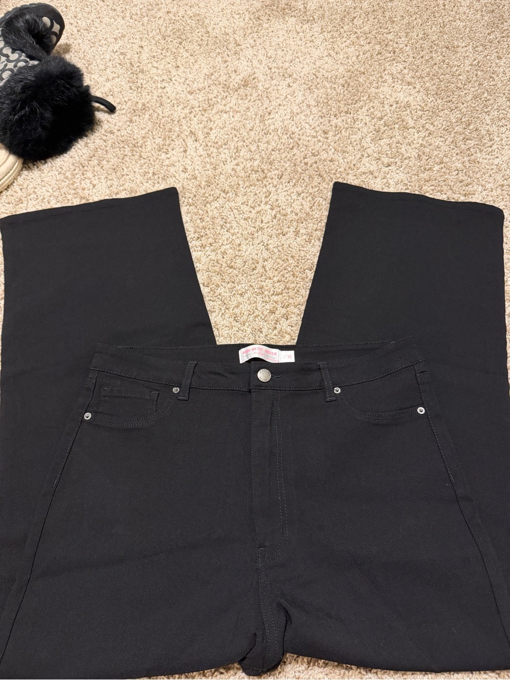 Discount Divas Black&Blue High-Rise Stretch Pants
